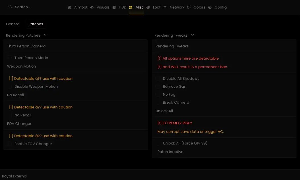 MW4 ESP menu — boxes, skeleton and snaplines
