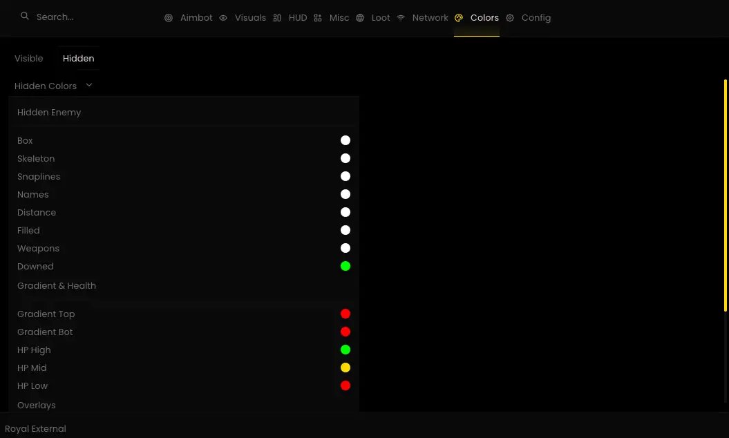 MW4 menu overlay showing configs, save and load slots, stream-proof toggle